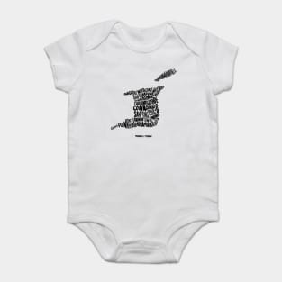 Trinidad & Tobago Typographic Map Baby Bodysuit